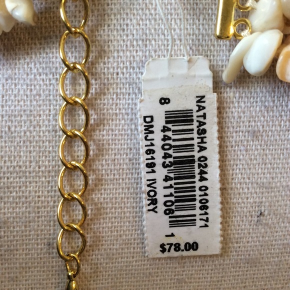 Natasha NWT Multi Layer Ivory & Tan Genuine Stones - Picture 6 of 7